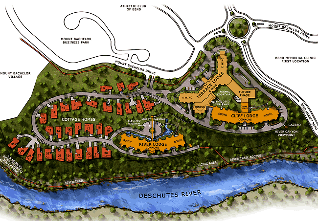 Illustration of Touchmark at Mt. Bachelor Village&rsquo;s site plan